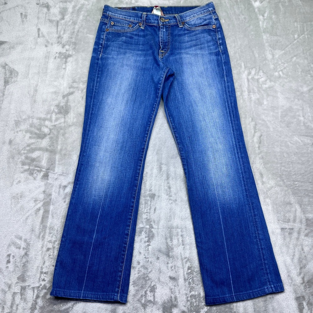 Lucky Brand Classic Rider Jeans Womens 10/30 Blue Denim Bootcut Low Rise Grunge